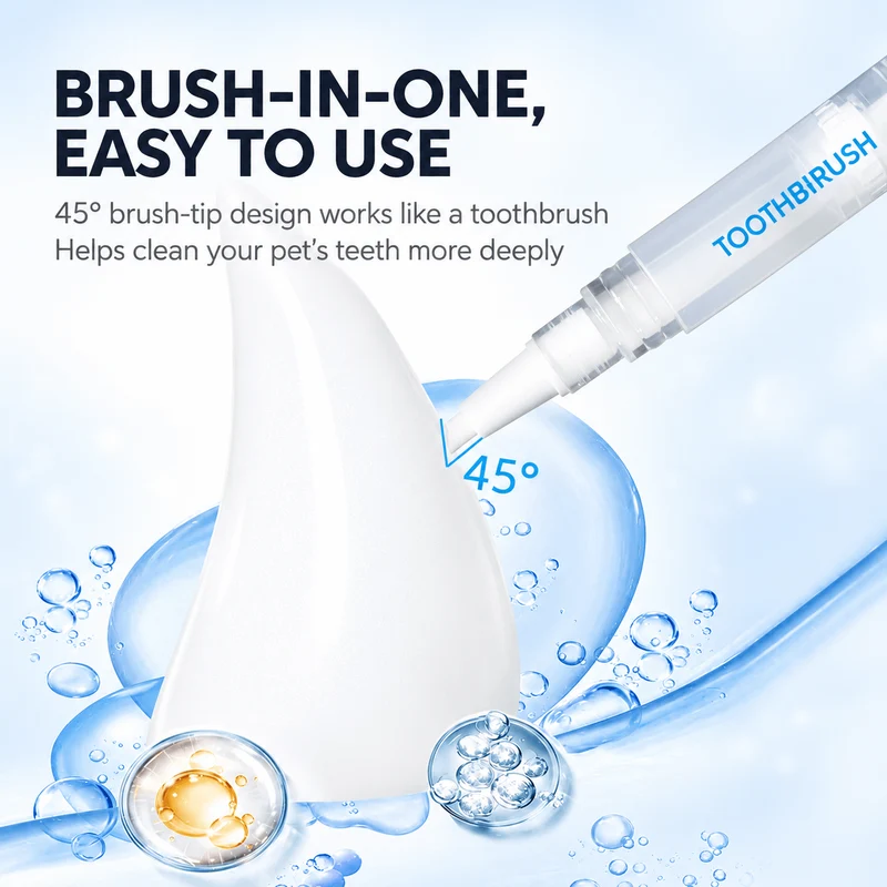 2-in-1 Pet Toothbrush Pen for Cats & Dogs
