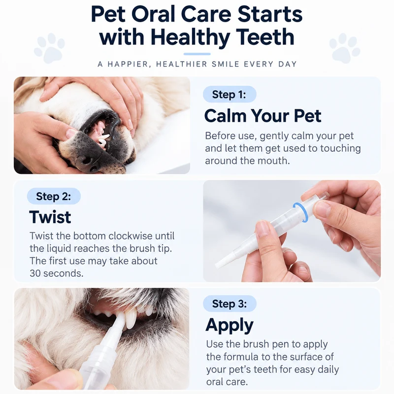 2-in-1 Pet Toothbrush Pen for Cats & Dogs