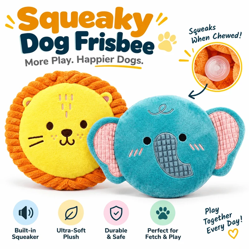 Squeaky Plush Dog Frisbee