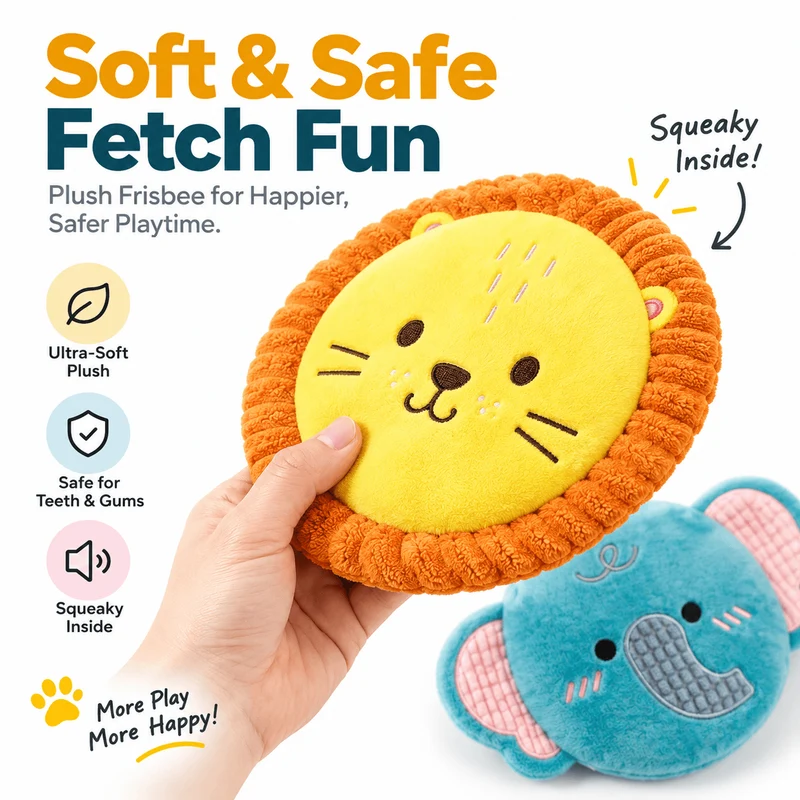 Squeaky Plush Dog Frisbee