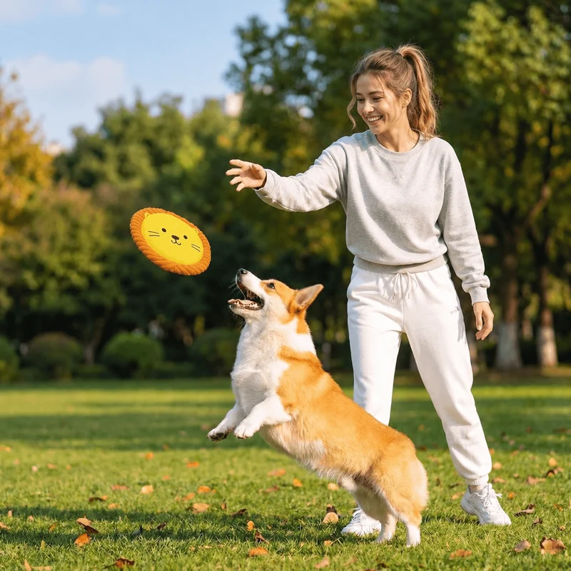 Squeaky Plush Dog Frisbee