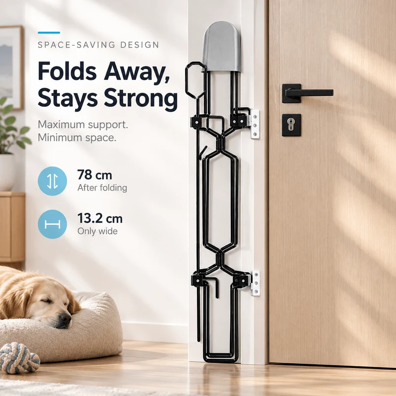 Retractable Dog Gate for Front Door – Tall Metal Pet Safety Barrier