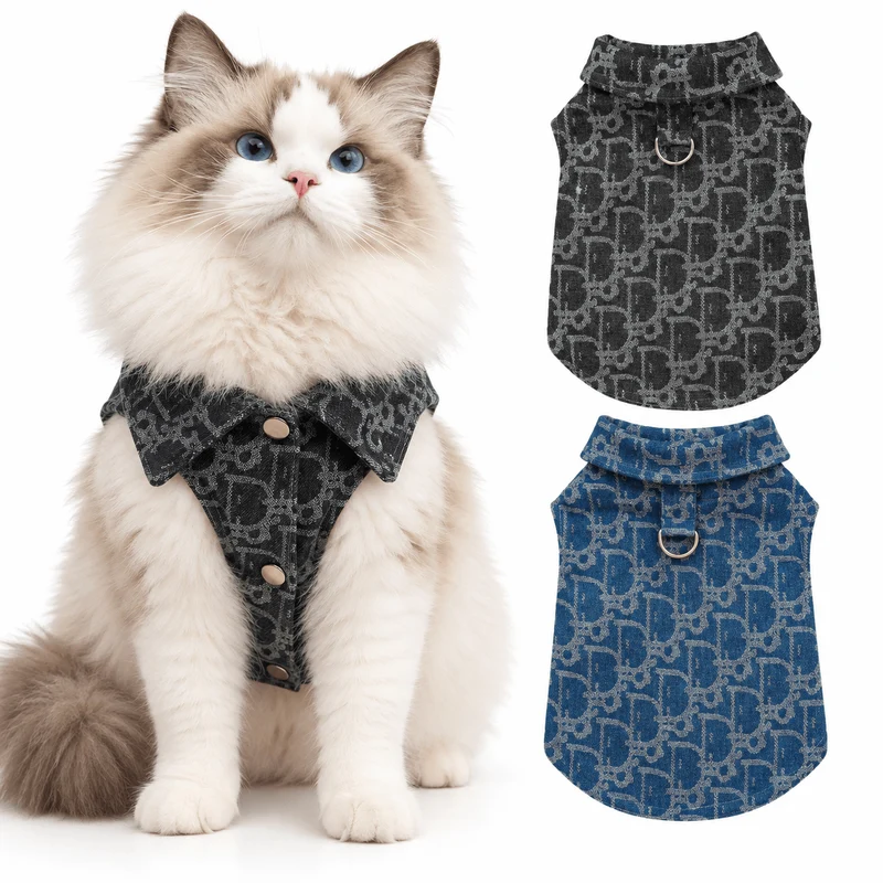 Denim-Style Vest for Dogs & Cats