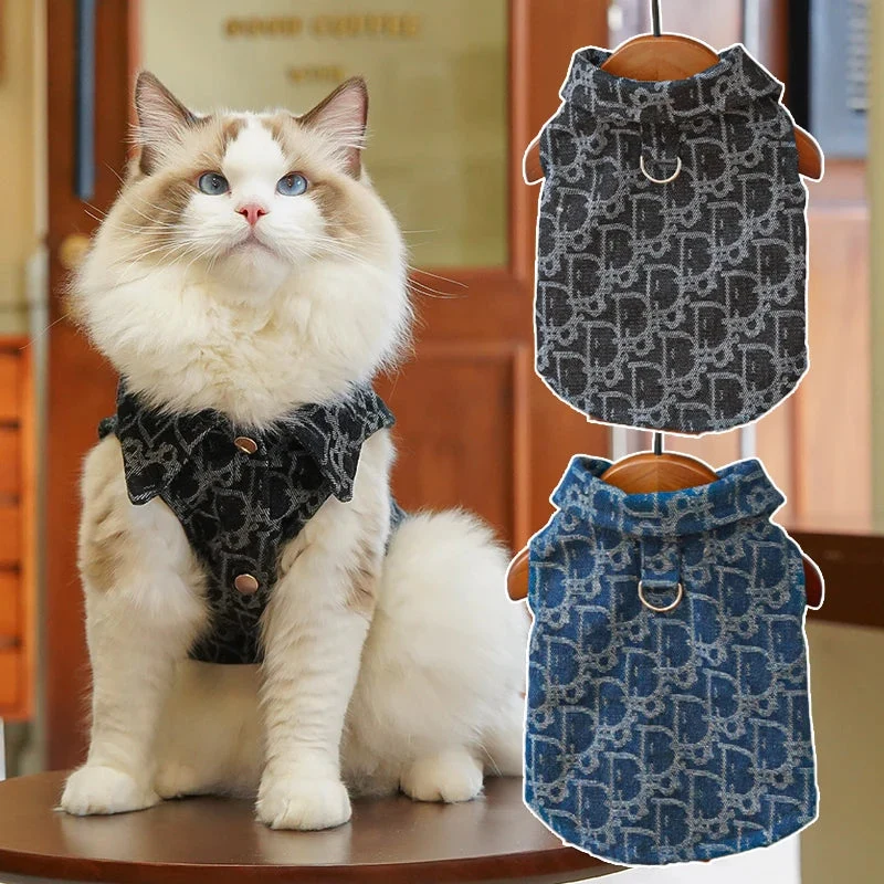 Denim-Style Vest for Dogs & Cats