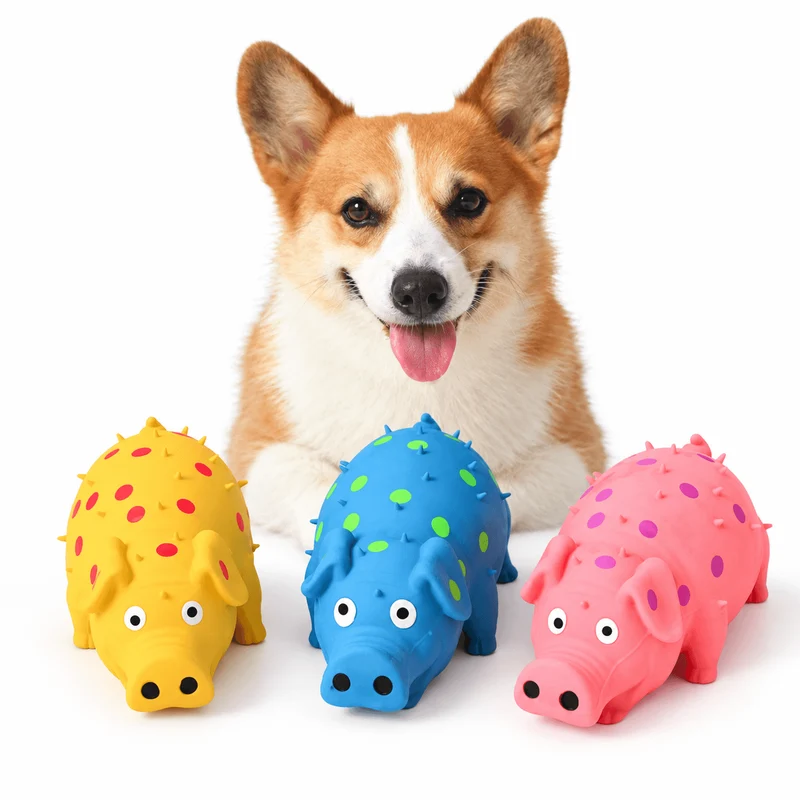 Squeaky Pig Dog Toy – Soft Latex Chew Toy