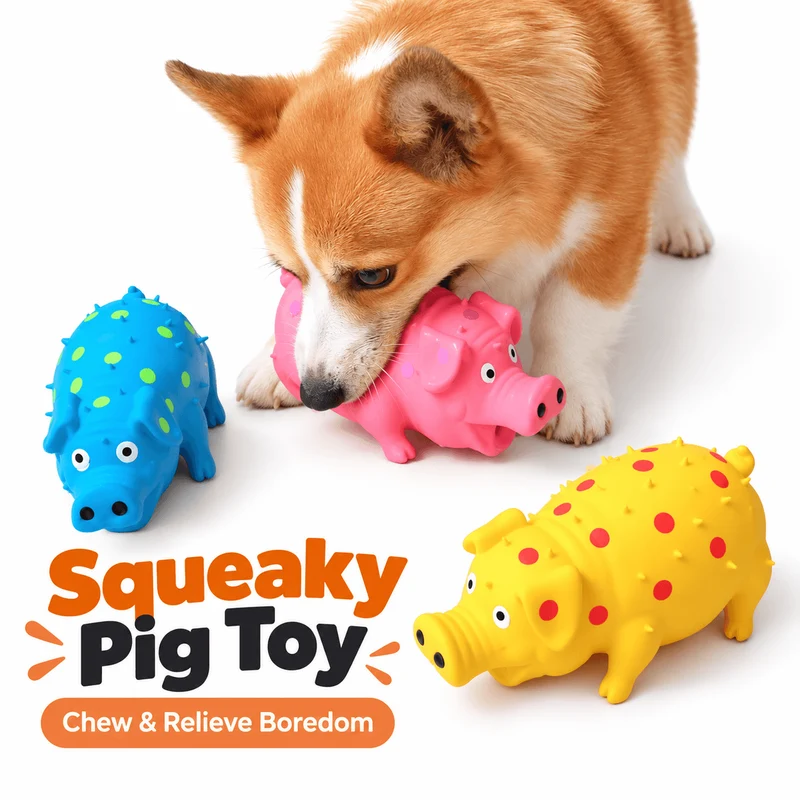 Squeaky Pig Dog Toy – Soft Latex Chew Toy