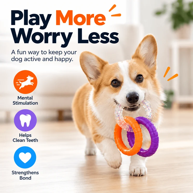 3-Ring Dog Chew & Tug Toy