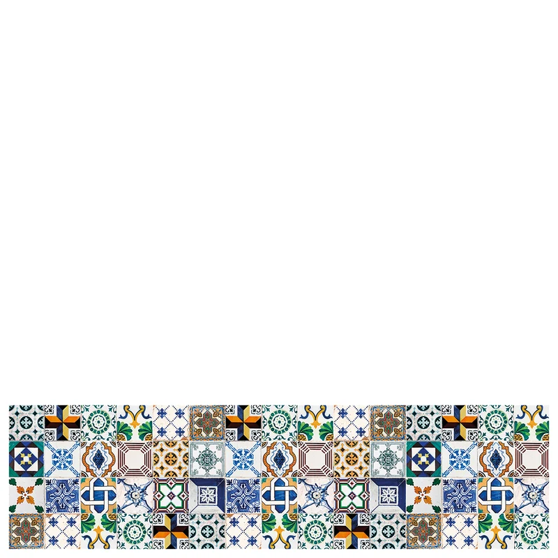 vinyl hall runner mat ceramic patchwork