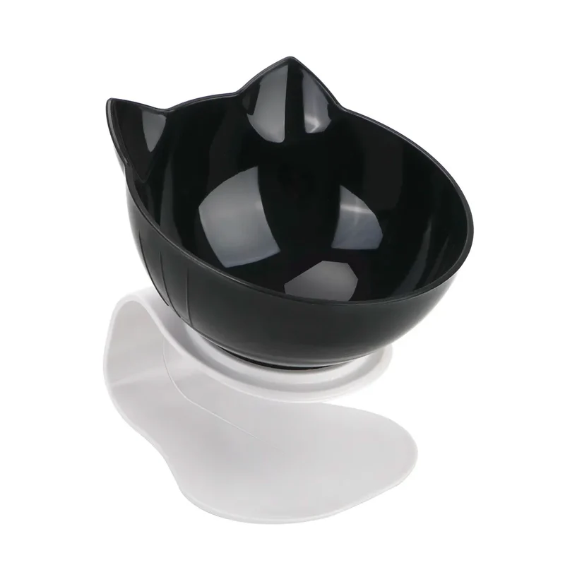 Durable Double Bowls Pet Food Water Feeder With Raised Stand Protection Cervical Non-slip Cat Bowl Dog Bowl Cat Dogs Feeder