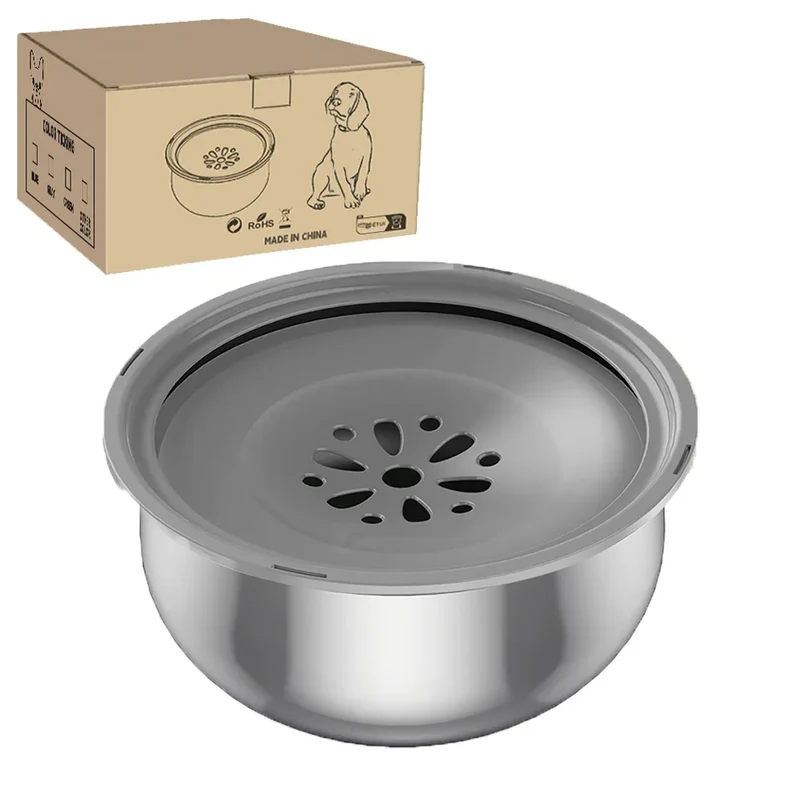 4.3L Pet Floating Bowl Stainless Steel Non-Wetting Mouth Water Dispenser Portable Water Drinker Pet Supplies for Dog Cat