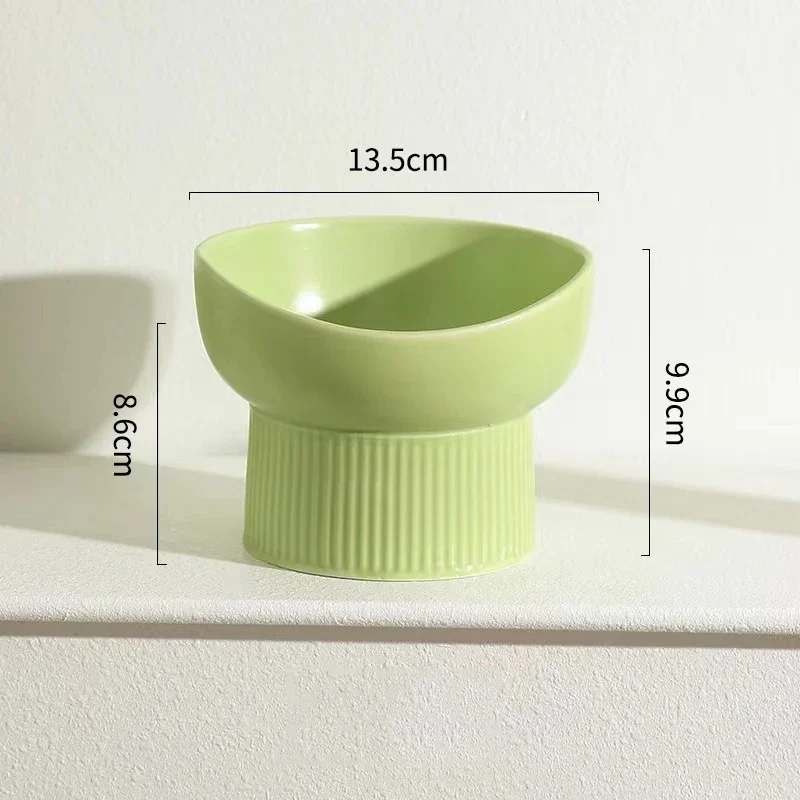 Cat Nordic Style Food Water Bowl Pet Animal Ceramic Eating Dishes High Foot Raised Puppy Cats Matte Bowls Elevated Dog Bowls