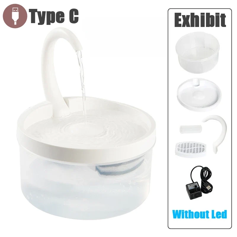 2L Intelligent Cat Water Fountain With Faucet Dog Water Dispenser Transparent Drinker Pet Drinking Filters Feeder Motion Sensor