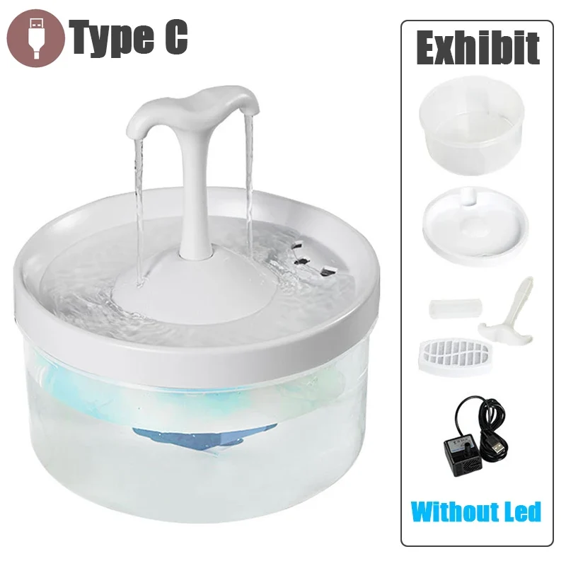 2L Intelligent Cat Water Fountain With Faucet Dog Water Dispenser Transparent Drinker Pet Drinking Filters Feeder Motion Sensor