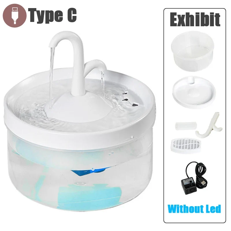 2L Intelligent Cat Water Fountain With Faucet Dog Water Dispenser Transparent Drinker Pet Drinking Filters Feeder Motion Sensor
