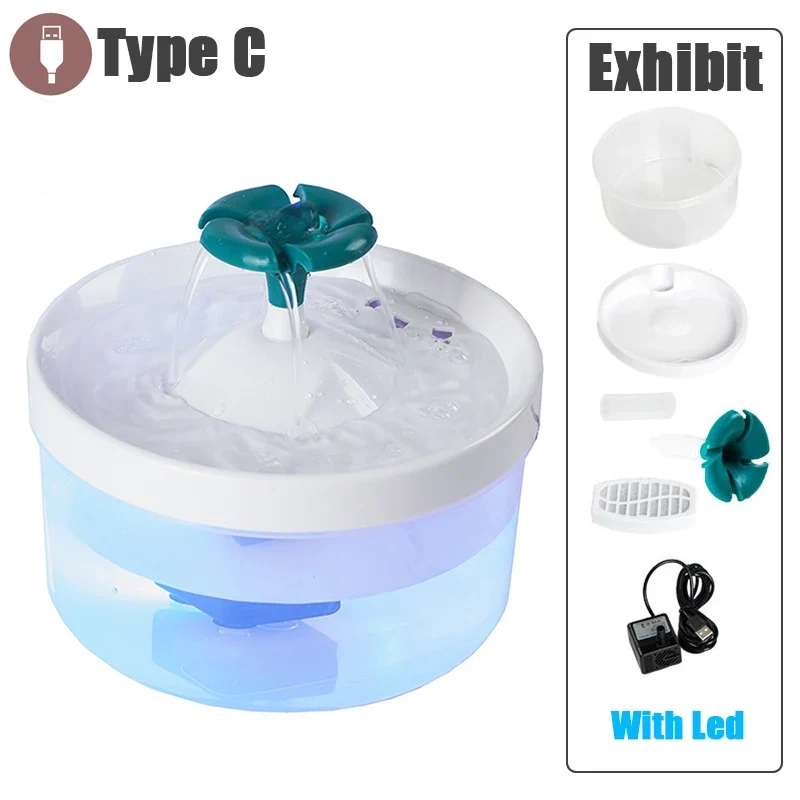 2L Intelligent Cat Water Fountain With Faucet Dog Water Dispenser Transparent Drinker Pet Drinking Filters Feeder Motion Sensor