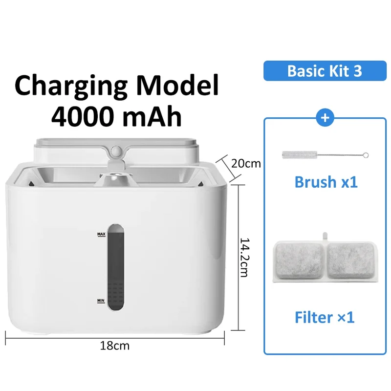 Cat Water Fountain Filter Wireless Sensor Drinker Pet Feeder for Pet Cat Dog Feeder Pet Water Dispenser Auto Drinking Fountain