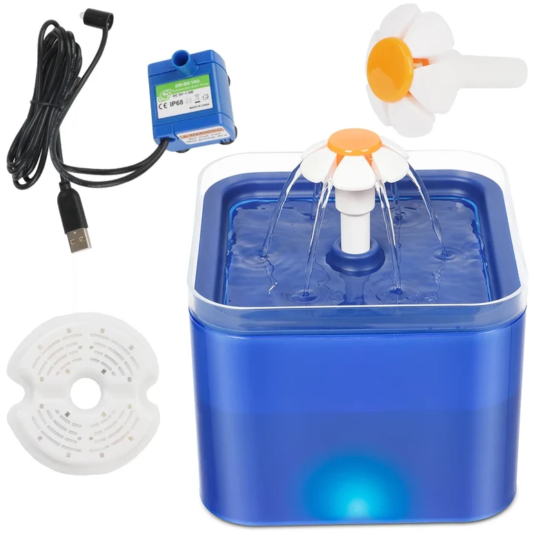 For Clean Water Automatic Pet Water Dispenser with Recirculate Filtring USB Charging Cat Drinking Fountain with LED Lighting