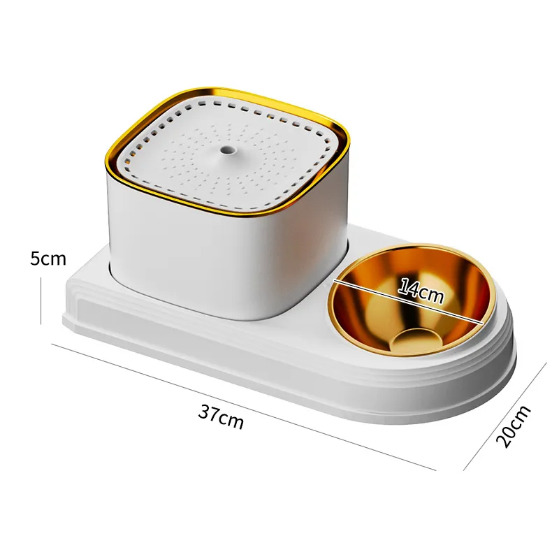 2in1 Cat Water Fountain Automatic Cats Drinker and Feeding Bowl 3L Recirculate Filtring Pet Cats Drinking Water Dispeneser