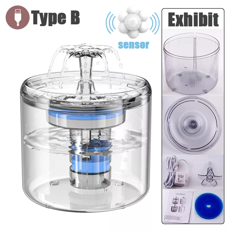 Cat Water Fountain Auto Filter USB Electric Mute Cat Drinker Bowl Recirculate Filtring Drinker for Cats Pet Water Dispenser