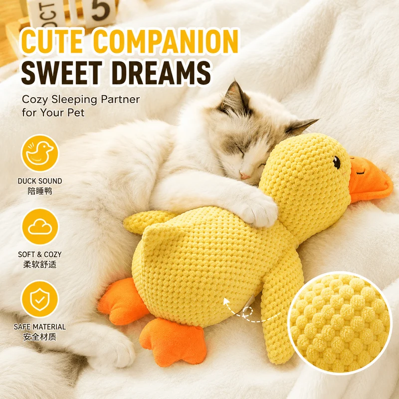 Catnip Duck Toy – Crinkle Plush Cat Toy for Kicking, Biting & Interactive Play