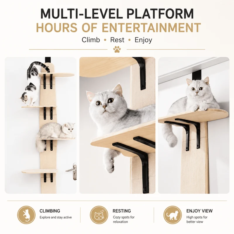 Door-Mounted Cat Climber – Space-Saving Multi-Level Cat Tree