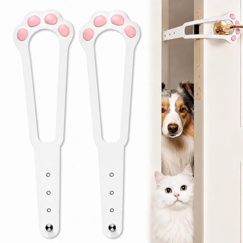 Adjustable Pet Door Holder – No-Drill Door Latch for Cats & Dogs