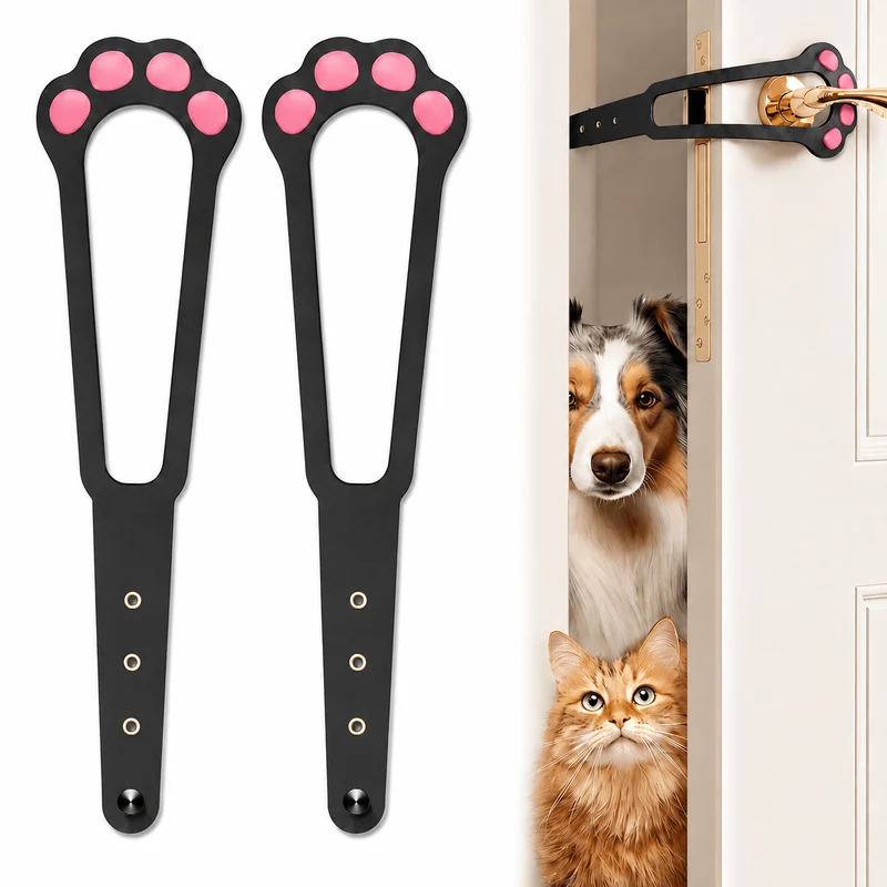 Adjustable Pet Door Holder – No-Drill Door Latch for Cats & Dogs