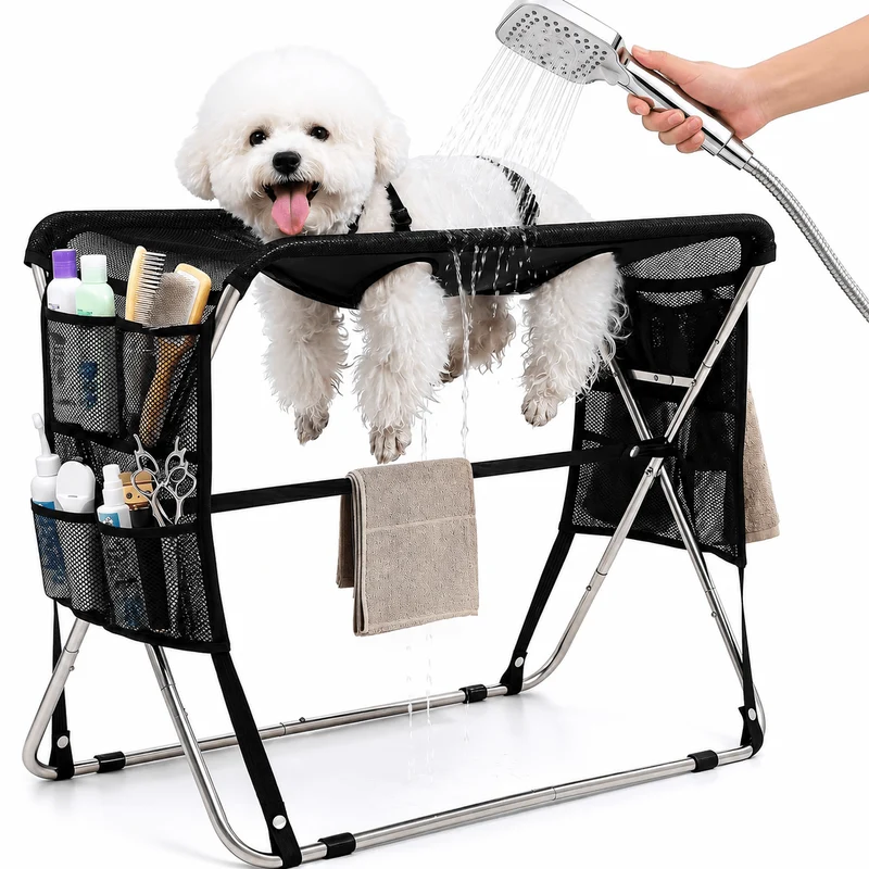 Senior Pet Grooming Hammock – Full Body Support & Foldable Grooming Table