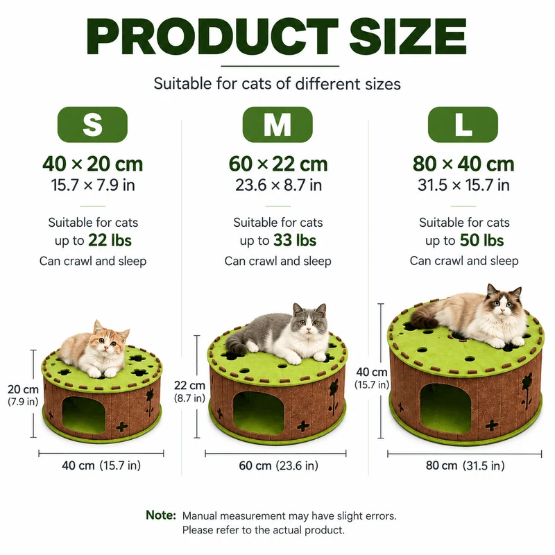 Felt Cat Tunnel & Hideaway – 2-in-1 Interactive Playhouse & Cozy Bed