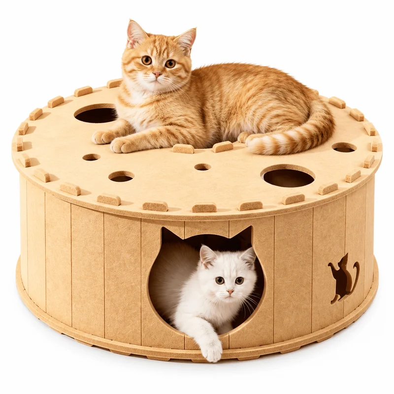 Felt Cat Tunnel & Hideaway – 2-in-1 Interactive Playhouse & Cozy Bed