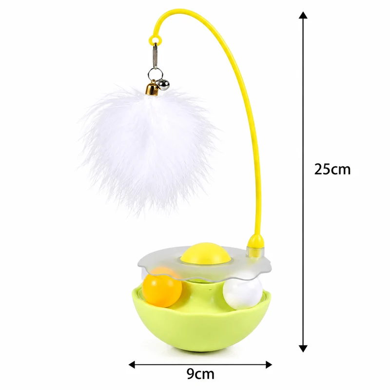 Interactive Cat Toy with Feather, Bell & Catnip