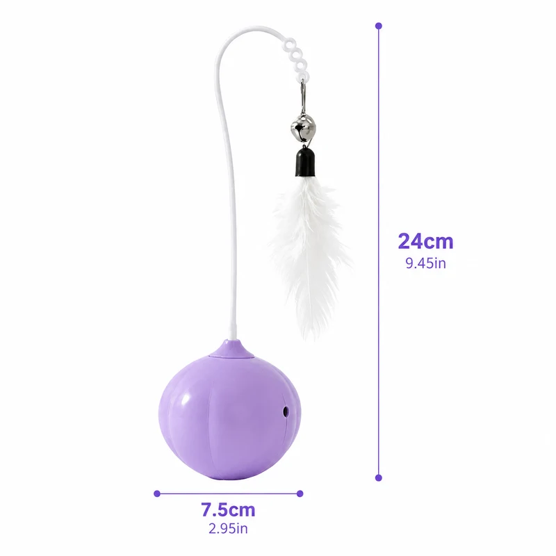 Interactive Feather & Laser Cat Toy – Wobble Teaser with Bell