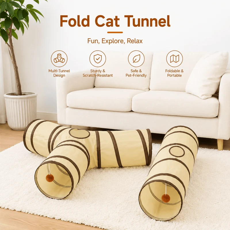 Foldable Cat Tunnel – Interactive Hide & Play Toy