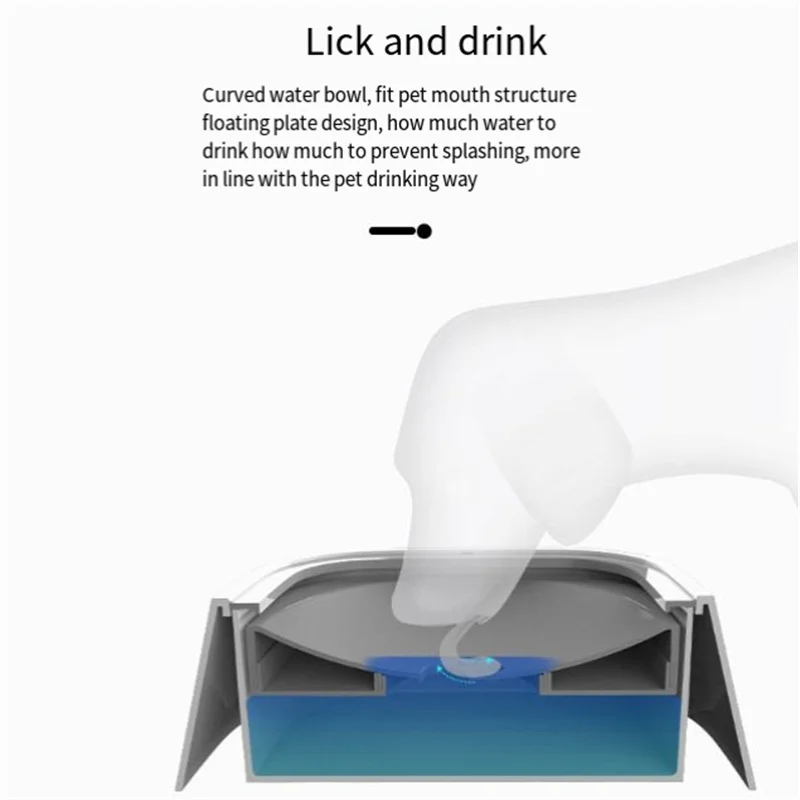 1L Dog Drinking Water Bowls 1000ml Floating Non-Wetting Mouth Cat Slow Anti-Overflow Water Feeding Dispenser Large Capacity