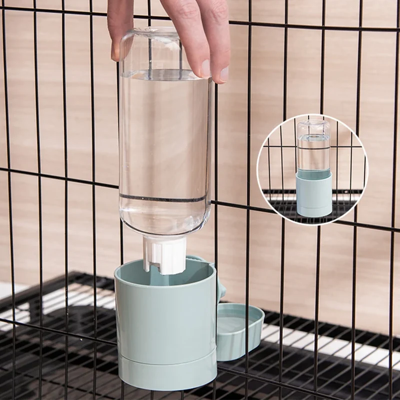 Automatic Pet Water Bottle For Puppy Cats Rabbit Food Container Dispenser Bowl Cats Dogs Drinking Fountain Cage Hanging Feeder