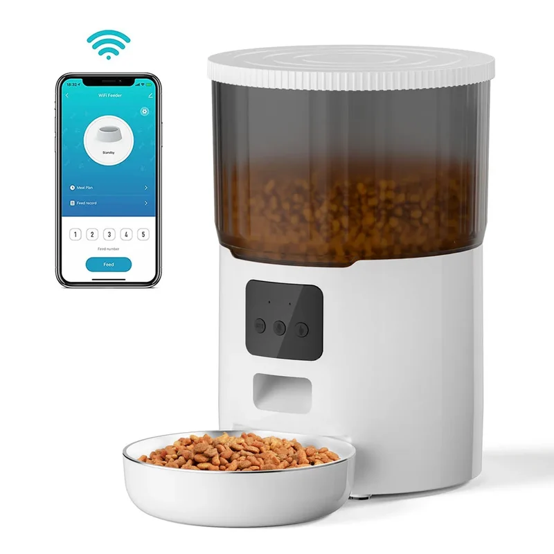 4L Button Smart Automatic Pet Feeder With Stainless Steel Bowl Timing Voice For Dog Cat Auto Feeding Bowl Pet Dry Food Dispenser