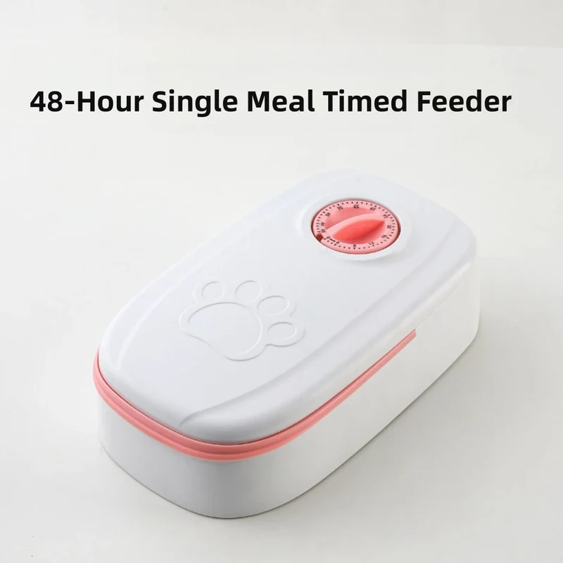 Pet Automatic Feeder Timed Quantification Separate Bowls for Dry Wet Feeding Easy to Clean Short-distance Travel Home Use