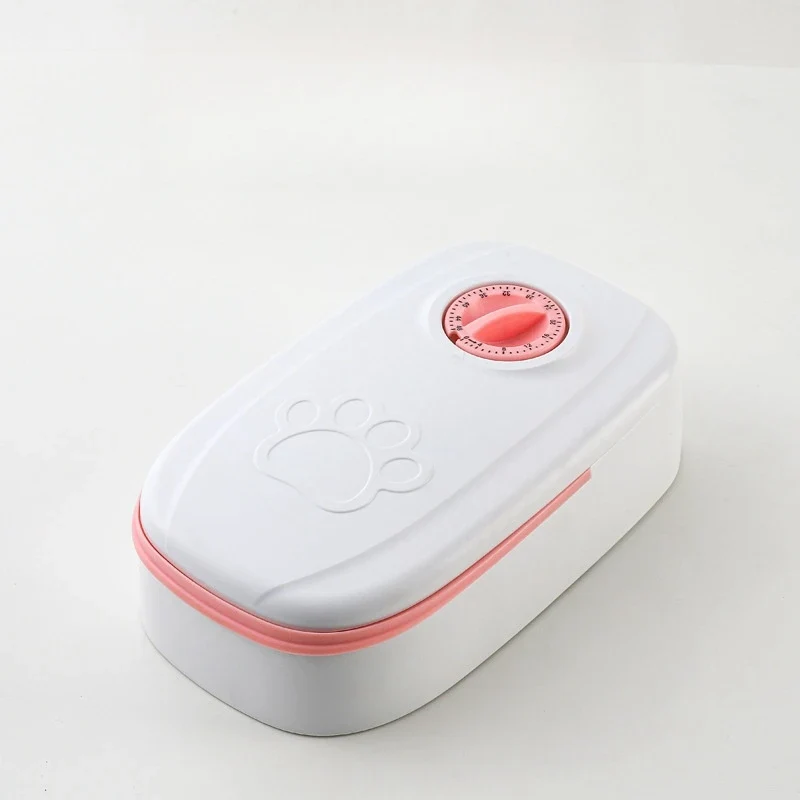 Pet Automatic Feeder Timed Quantification Separate Bowls for Dry Wet Feeding Easy to Clean Short-distance Travel Home Use