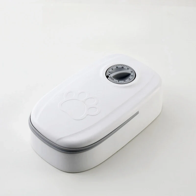 Pet Automatic Feeder Timed Quantification Separate Bowls for Dry Wet Feeding Easy to Clean Short-distance Travel Home Use