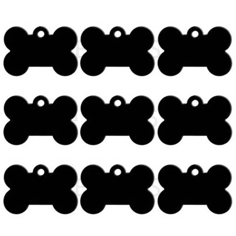 Wholesale 20pcs Bone Double Sides Personalized Dog ID Tags Aluminum Customized Cat Puppy Name Phone No. Tags Plate Keyrings