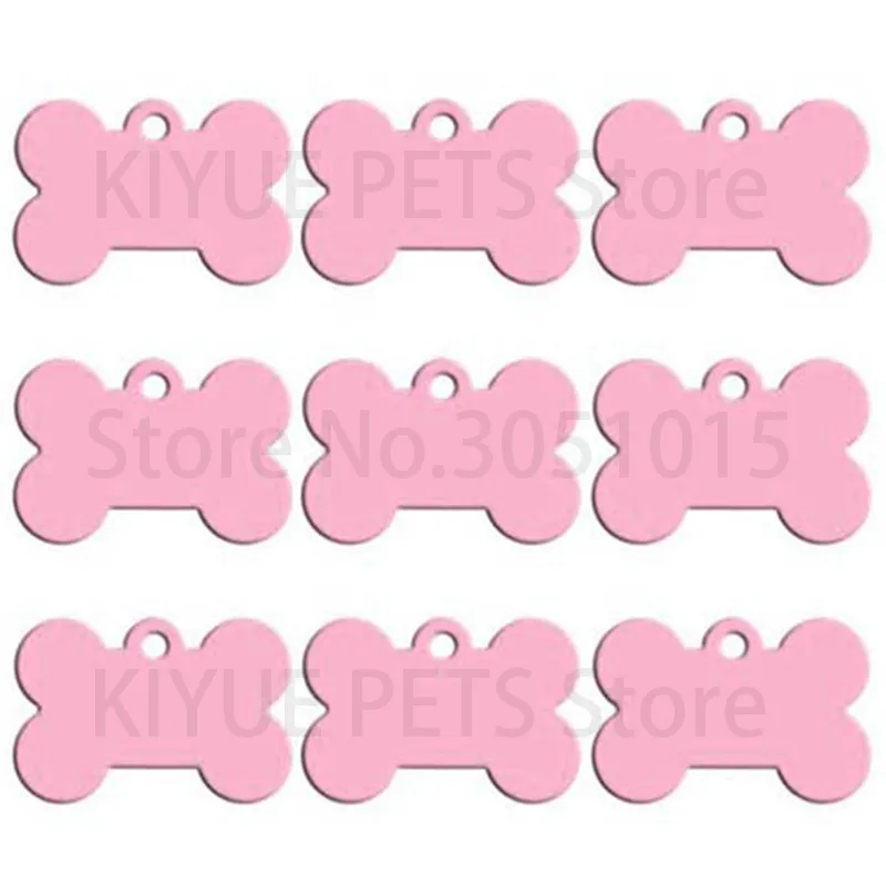 Wholesale 20pcs Bone Double Sides Personalized Dog ID Tags Aluminum Customized Cat Puppy Name Phone No. Tags Plate Keyrings