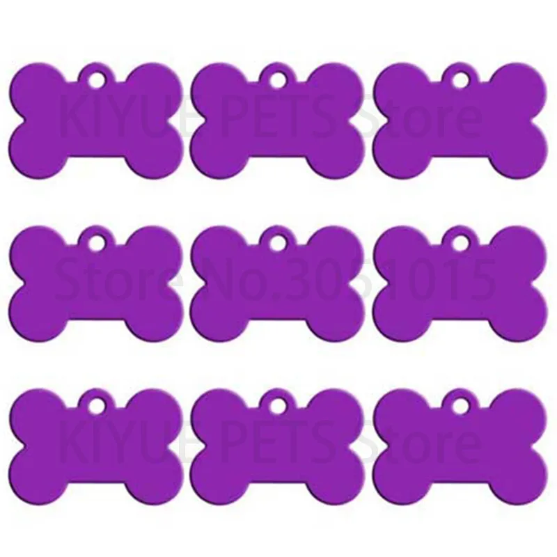 Wholesale 20pcs Bone Double Sides Personalized Dog ID Tags Aluminum Customized Cat Puppy Name Phone No. Tags Plate Keyrings