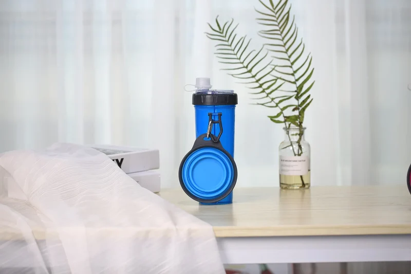 Portable Pet Cup Foldable 2in1 Pet Outdoor Water Food Bowl Pet Water Food Feeder Portable Travel Water Bottle