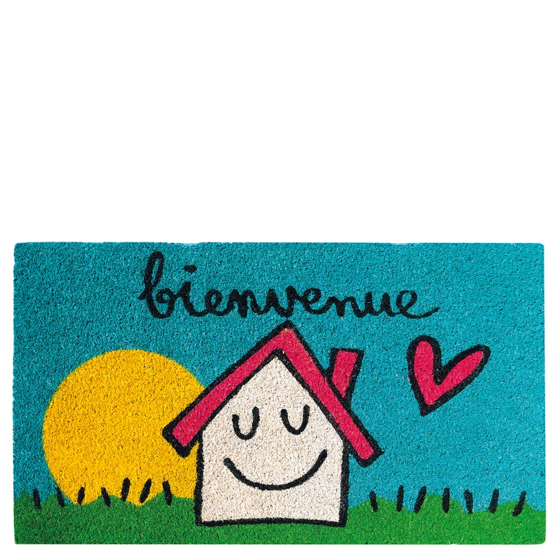 Doormat house & sun "bienvenue"