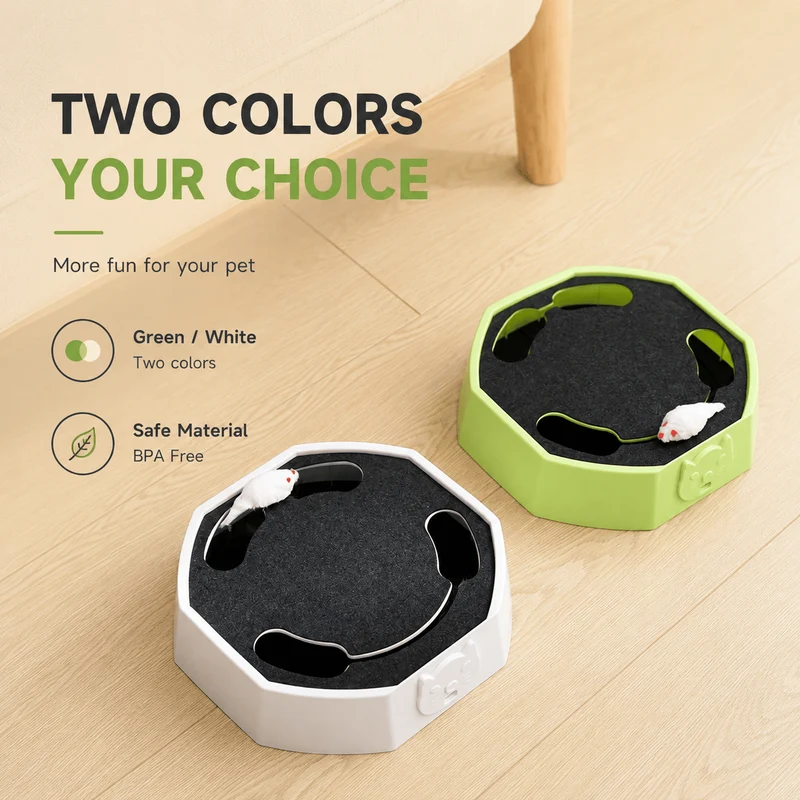 Automatic Cat Scratcher Toy with Moving Plush Mouse