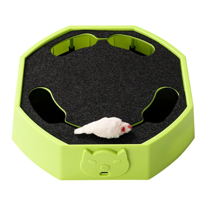 Automatic Cat Scratcher Toy with Moving Plush Mouse