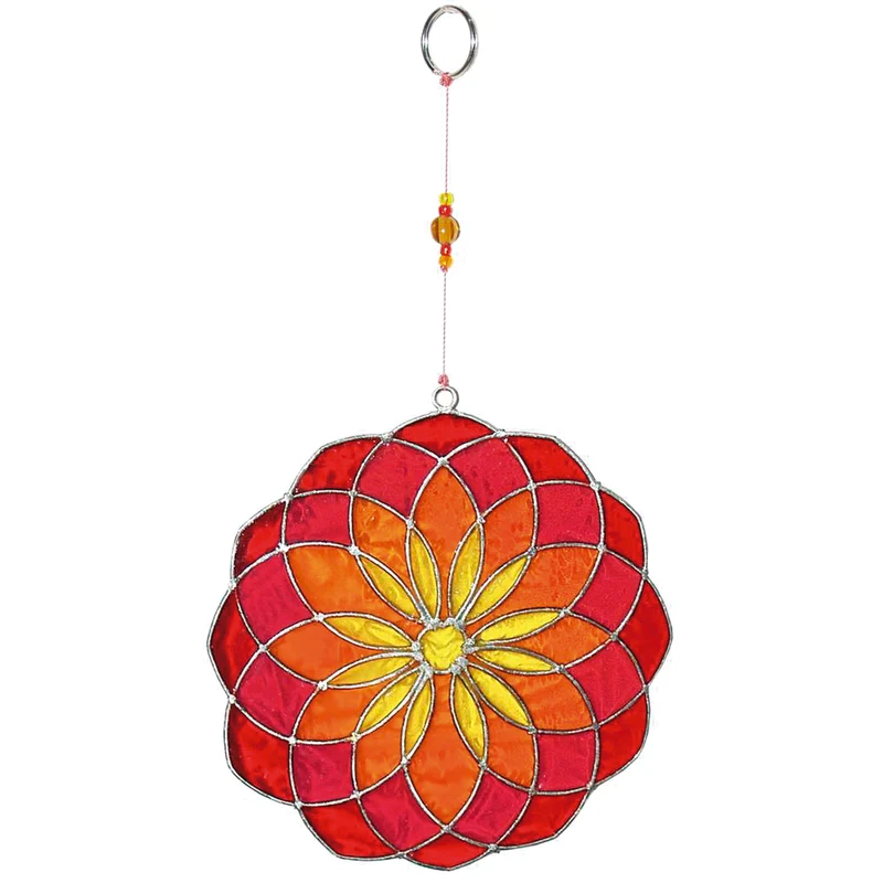 Mandala mobile red & orange 25cm