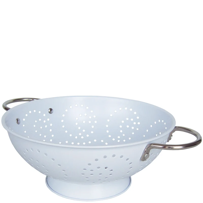 Colander satin white metal