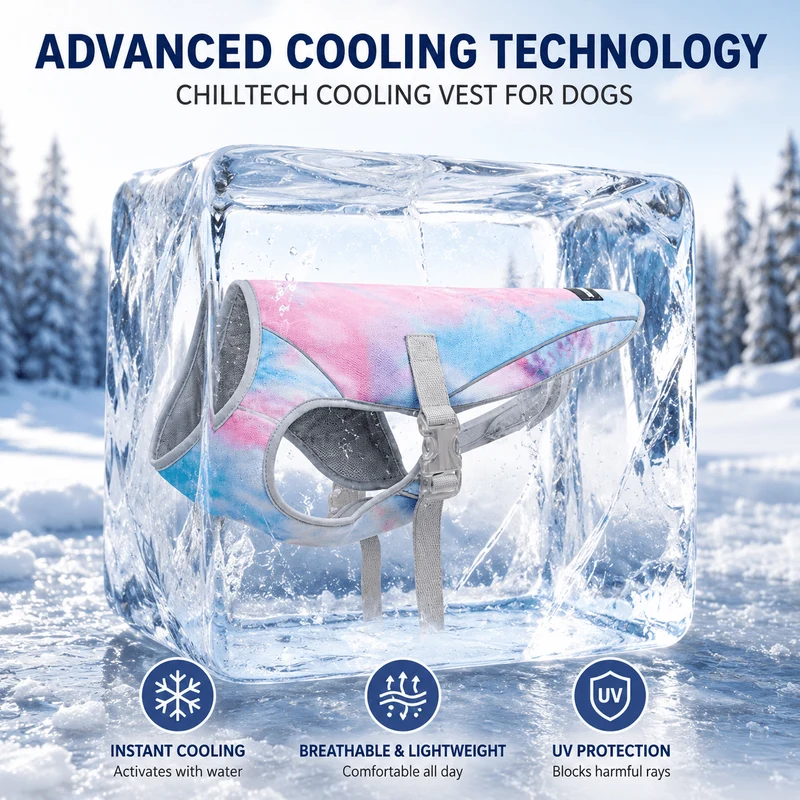 Dog Cooling Vest for Hot Weather – Lightweight Evaporative Cooling & UV Protection Vest
