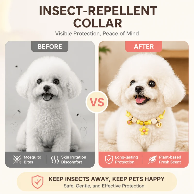 Natural Wood Insect-Repellent Pet Collar